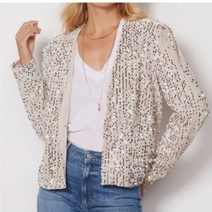 NWT Sanctuary Charmed Sequin Blazer in Crème | Large